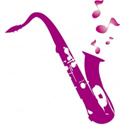 STICKER SWINGTIME SERIE KIDS saxofono stilizzato 80x72 cm DSB0017