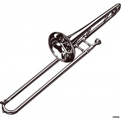 STICKER SWINGTIME SERIE INSTRUMENTS trombone 70x20 cm DSS0020