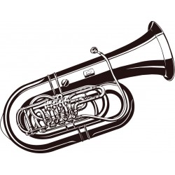 STICKER SWINGTIME SERIE INSTRUMENTS tuba 70x43 cm DSS0022